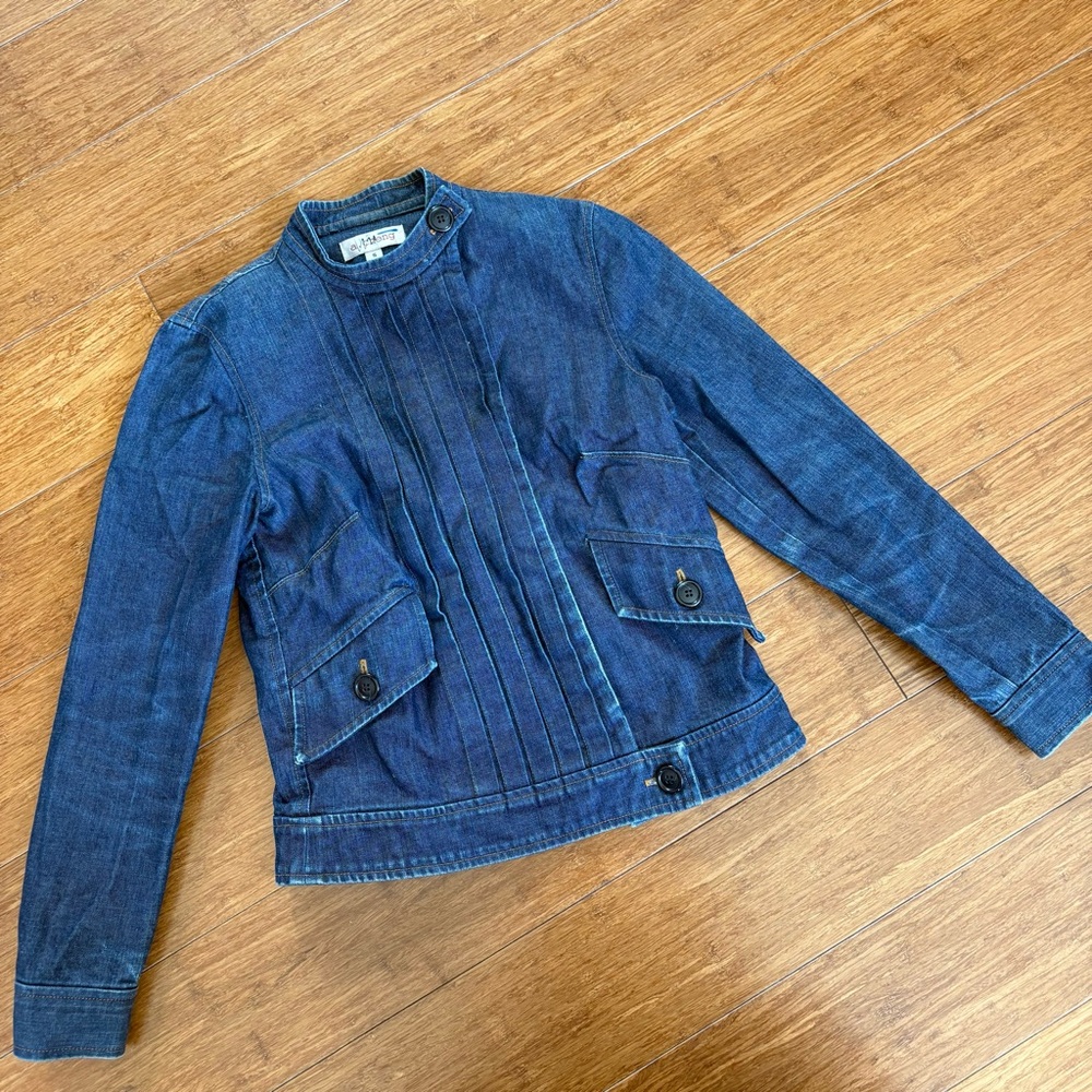 VINTAGE Y2k A. CHENG BLUE DENIM PLEATS BUTTON JACKET